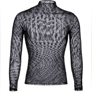 Mugler x H&M Rhinestone-embellished Mesh Shirt
Black — Limited Release *NWT*